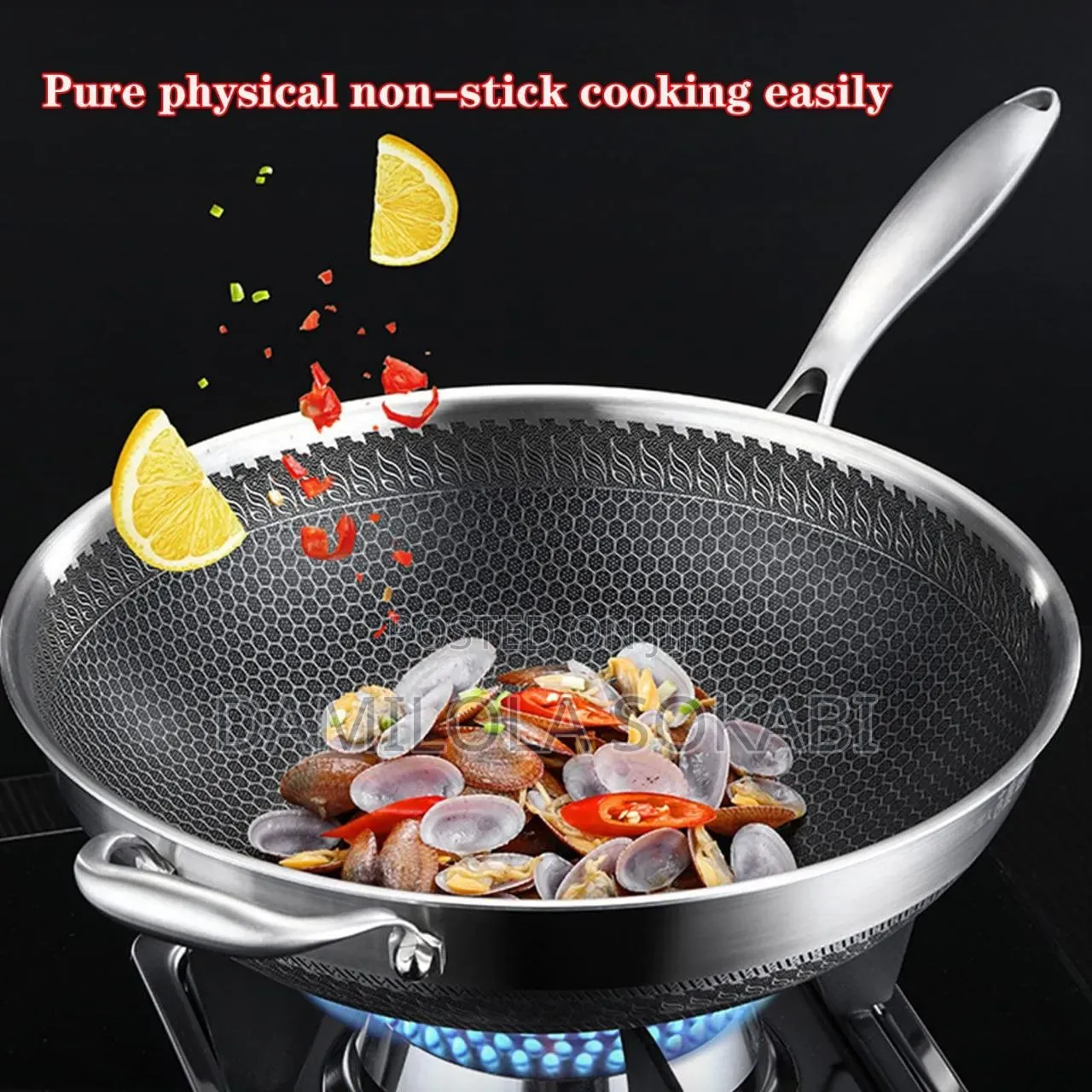34cm Stainless Wok Pan