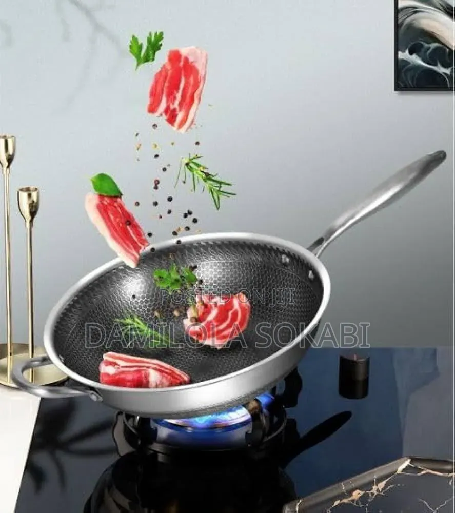34cm Stainless Wok Pan