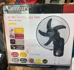 Century 16" Rechargeable Wall Fan (Model FRCB-40).