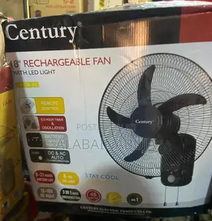 Century 18" Rechargeable Wall Fan, Model Fr Cb-45