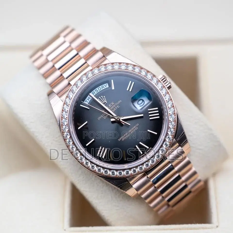 Rolex Chain Watch Automatic With Stone