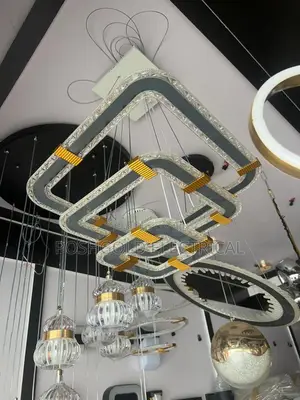 Tiered Crystal Square Led Chandelier