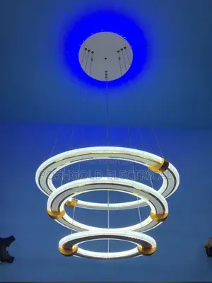 3-Ring Led Halo Chandelier With RGB Backlight