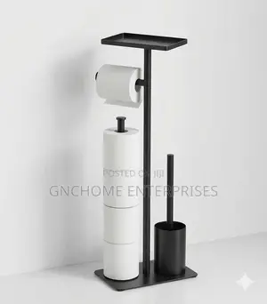 Multiple Tissue Holder And Toilet Brush Holder Black