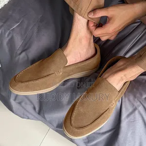 Brown Suede Mule Slip-Ons