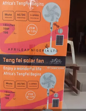 Teng Fei 18" Rechargeable Solar Fan (Ac/Dc) With All-Copper Motor