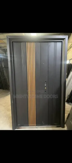 Black and Gold Metal Door