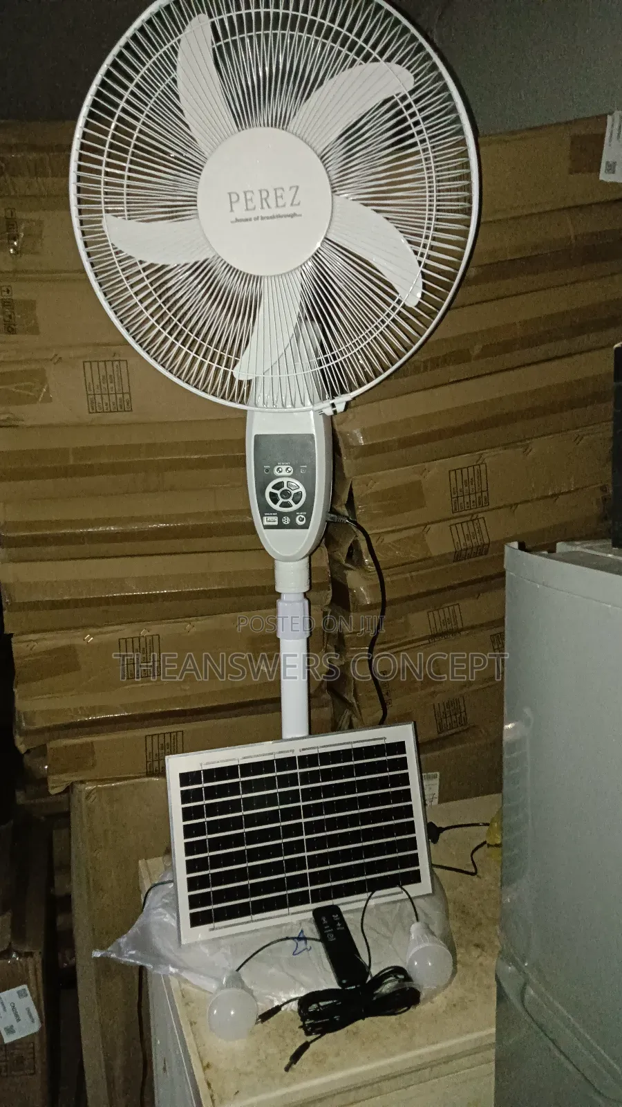 Perez Rechargeable Solar Fan