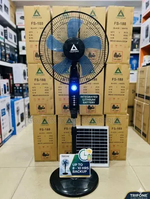 Tri-F0one Digital Solar Fan With 1 Bulb and Remote Control 