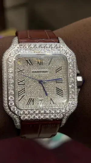 Iced Cartier Style Watch – Diamond Look, Clean Shiny