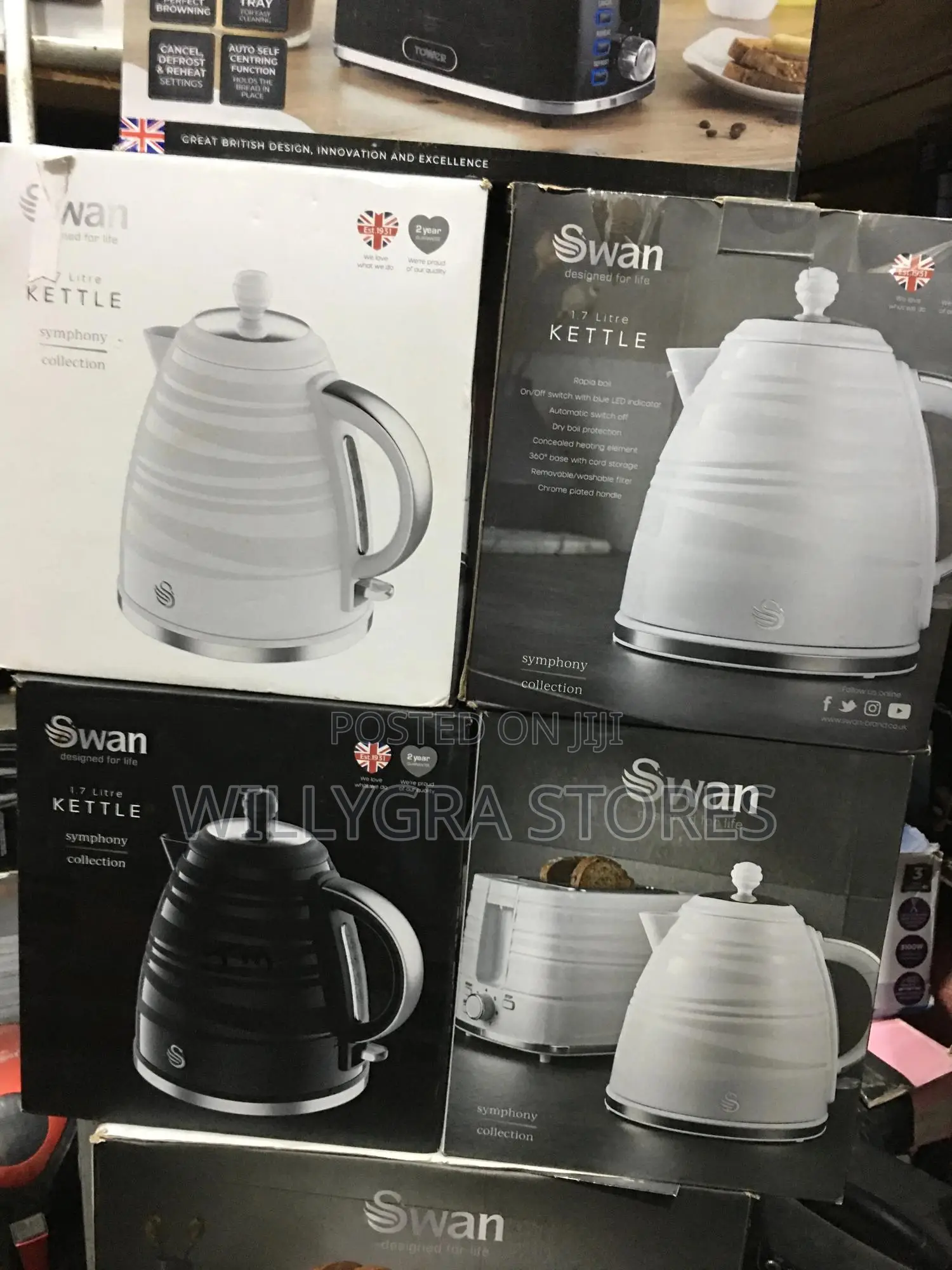 Swan Symphony 1.7l White Jug Kettle