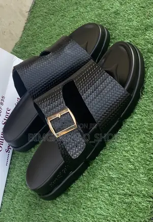 Men Durable Basket Leather Slide