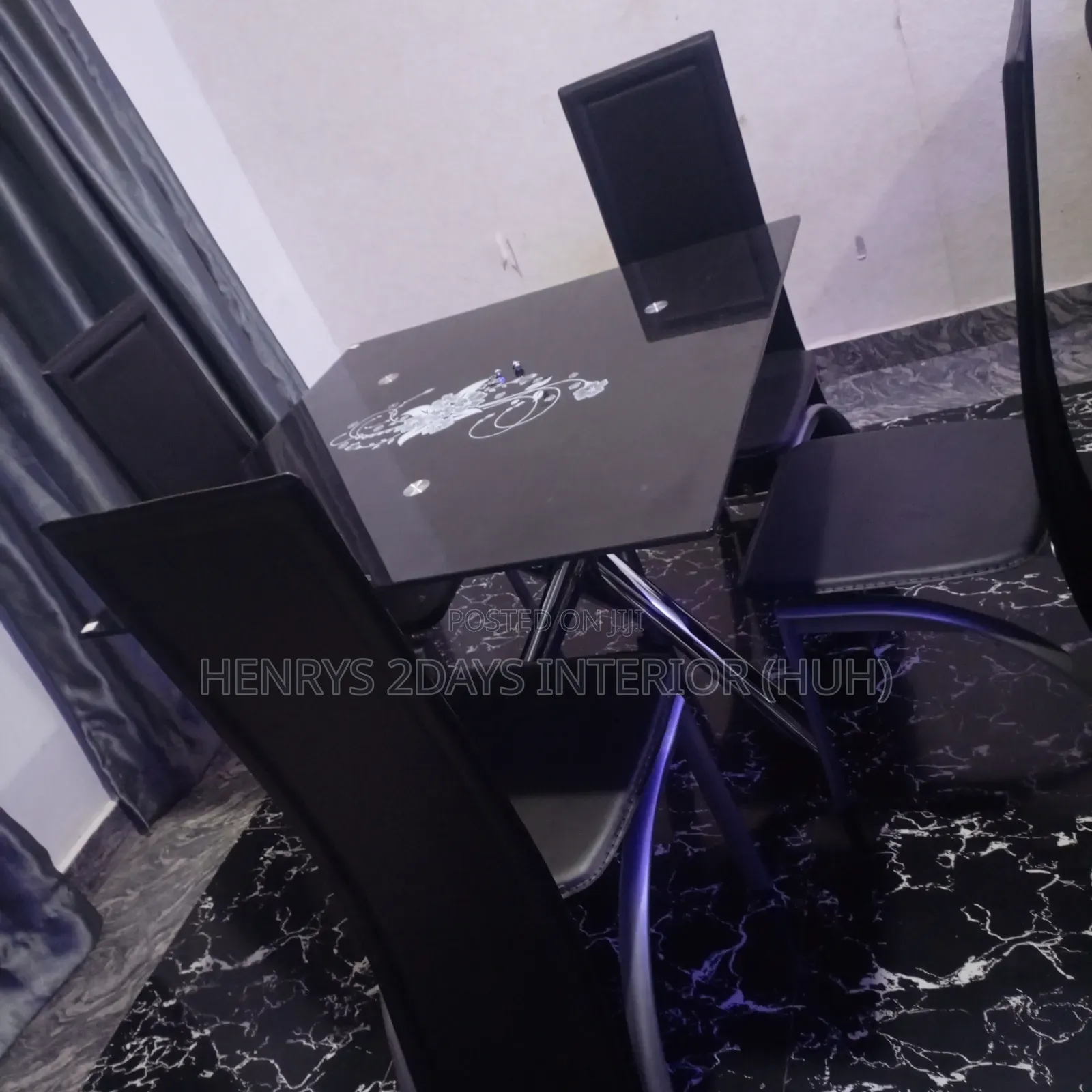 Glass Dining Table Black