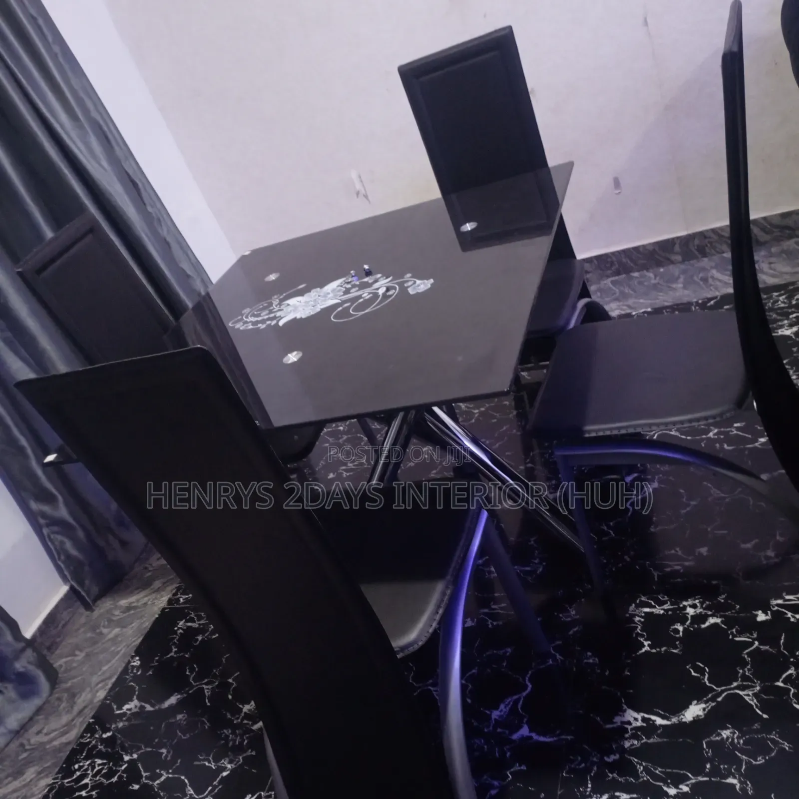 Glass Dining Table Black