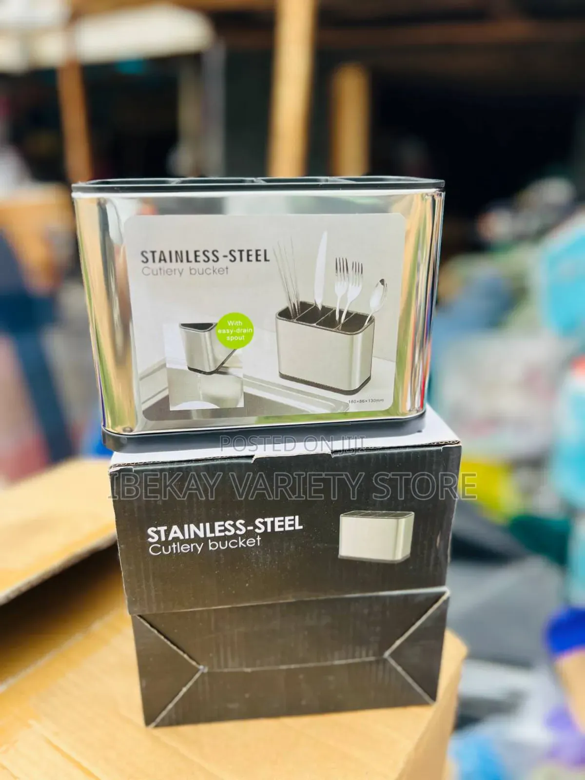 Stainless Steel Cutlery Bucket