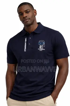 Karl Lagerfeld Navy Polo Shirt for Men