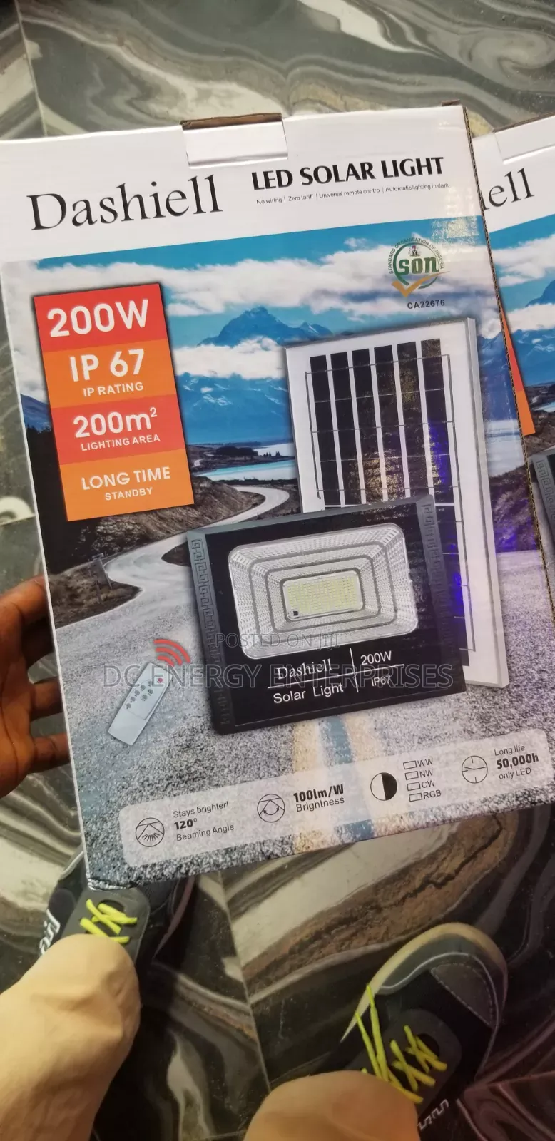 Dashiell 200w Solar Street Flood Light.