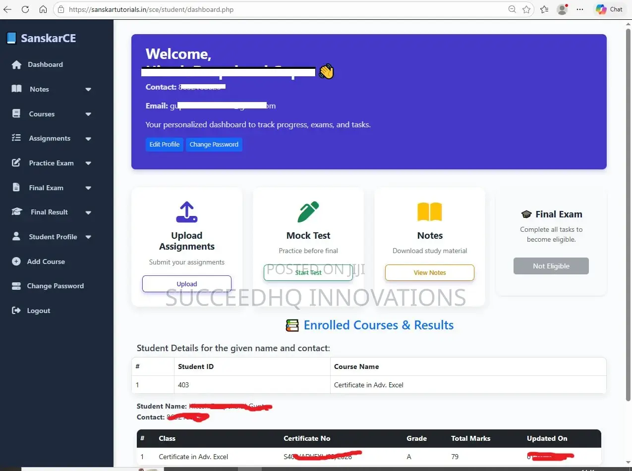 School Result Checker Student Management Portal