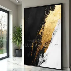 Modern Abstract Black and Gold Wall Art