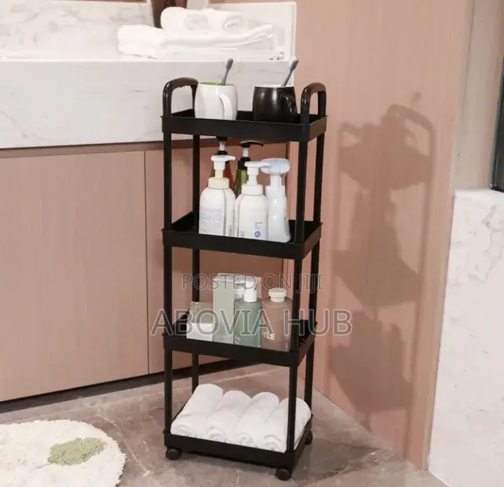 Multi-Functional 4-Tier Mobile Storage Cart With Wheels