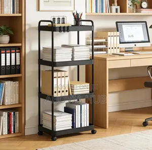 Multi-Functional 4-Tier Mobile Storage Cart With Wheels