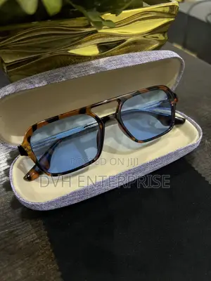 Leopard Print Aviator Sunglasses With Blue Tint