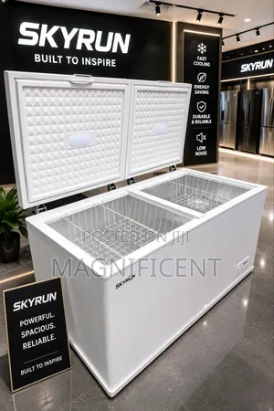 550l Skyrun Double Door Chest Freezer Large Capacity Commercial Deep F