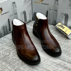 Zip Down Brown and Black Men Boots