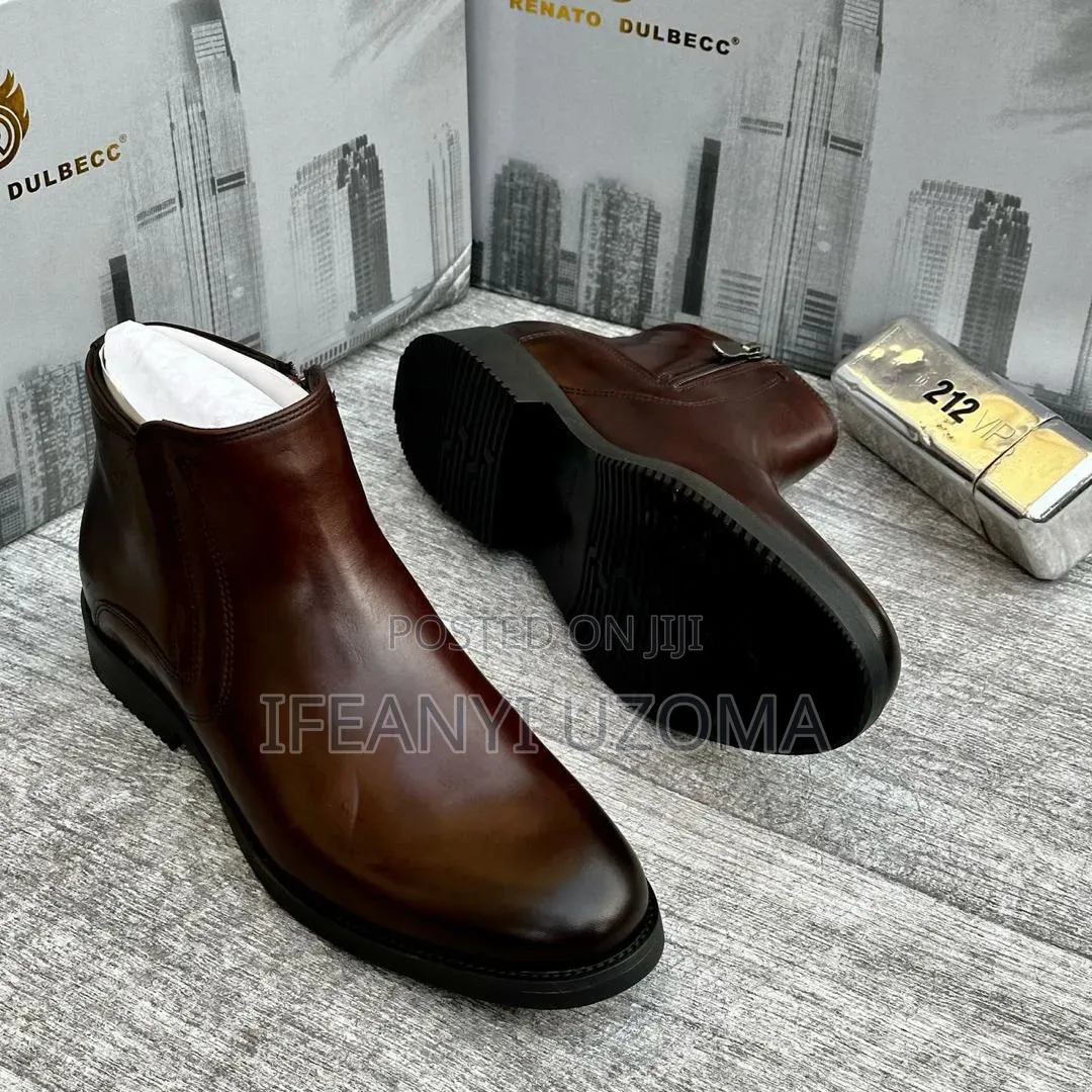 Zip Down Brown and Black Men Boots