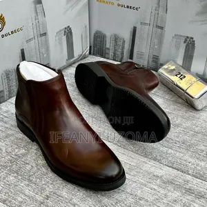 Zip Down Brown and Black Men Boots