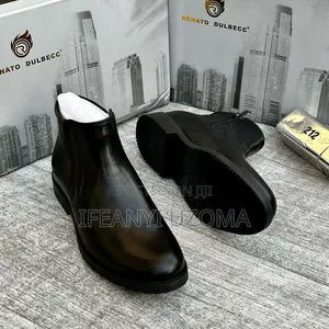 Zip Down Brown and Black Men Boots
