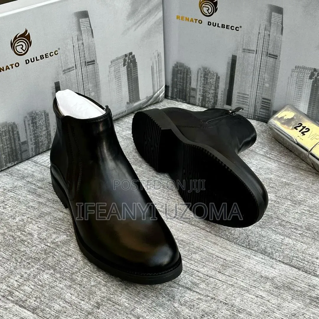Zip Down Brown and Black Men Boots