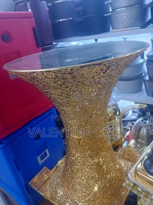 Luxury Golden Table With Center Mirror