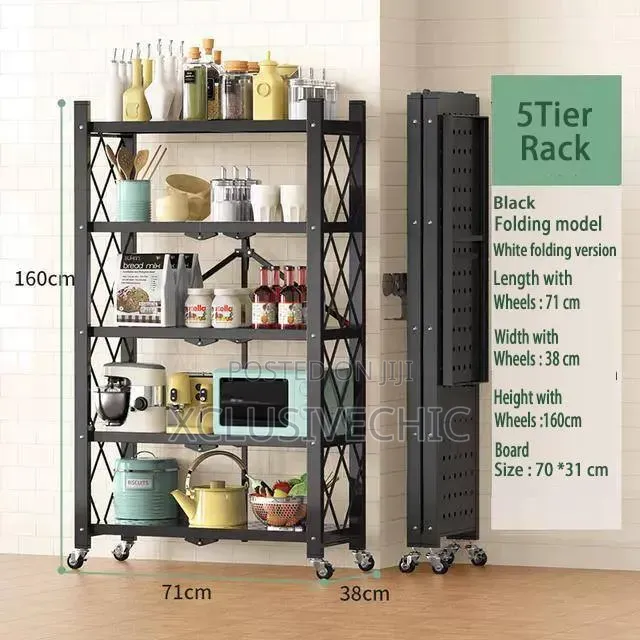 5 Layers Kitchen Foldable Storage Shelf / Rack