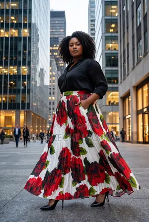 Long Zara Flowery Caribbean Skirt