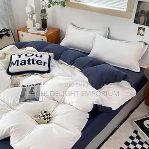 Delightful Blue and White Mixed Duvet Bedsheets and Pillowcase Set