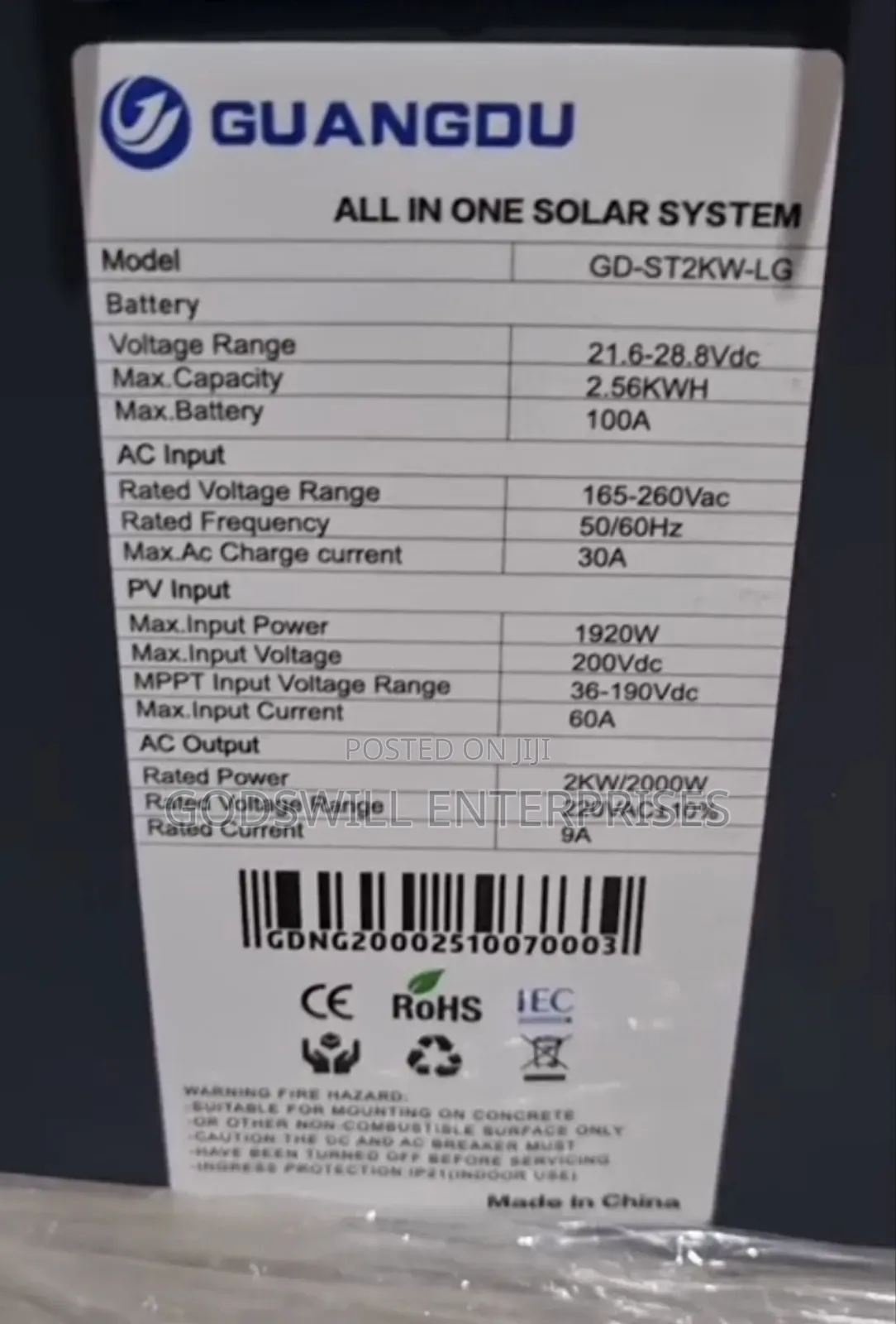 All in One System 24v Setup 3kva and 5kwh Lithium Battery 24v