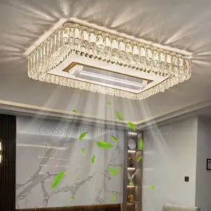 Luxury Crystal Ceiling Fan Light Modern Living Room Bedroom Led Light