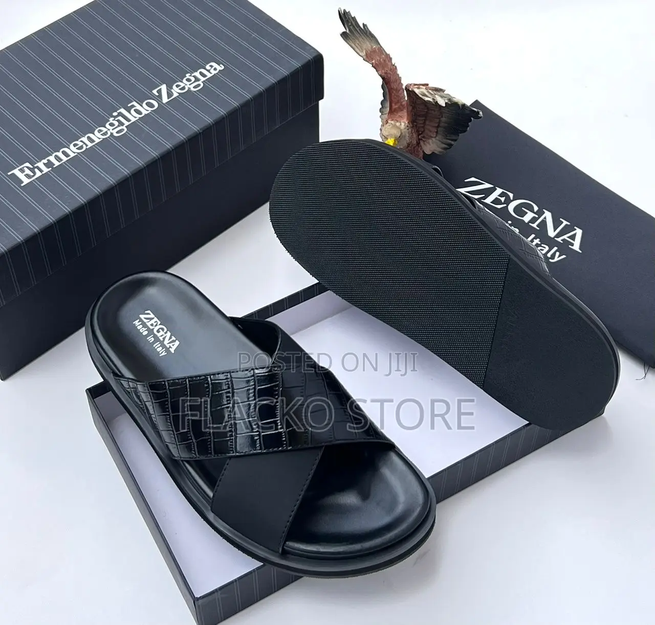 Original Zegna Leather Slippers