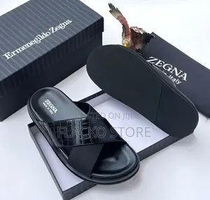 Original Zegna Leather Slippers