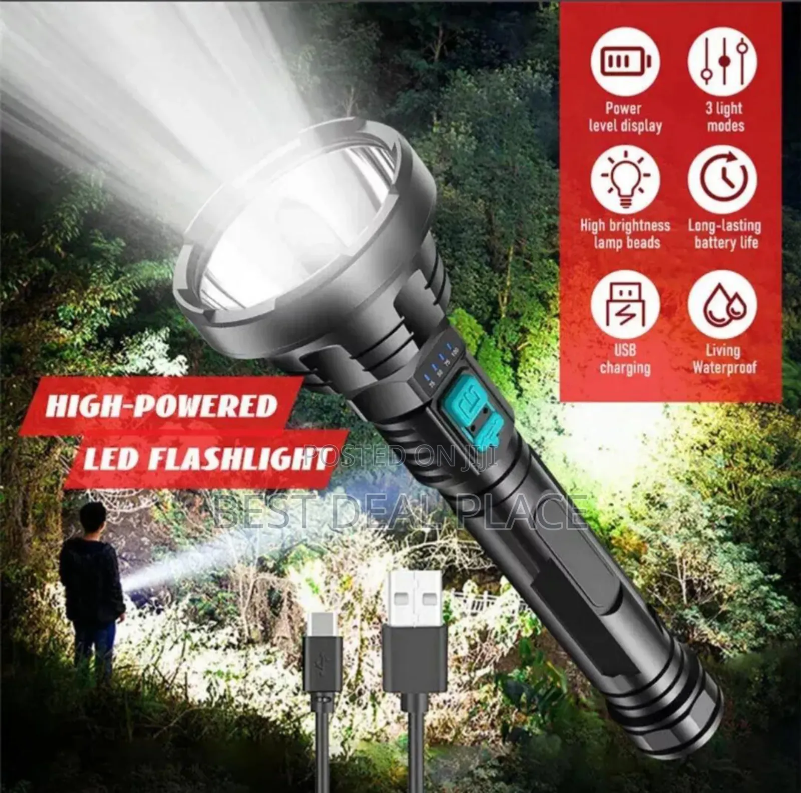 P700 Led Rechargeable Flashlight –Ultra Bright Long Range