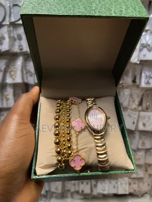 Gold Jewelry With Cartier Watch ,Van Cleef Bracelets