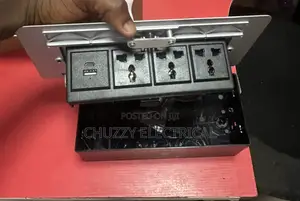 Silver Pop-Up Recessed Desk Power Box