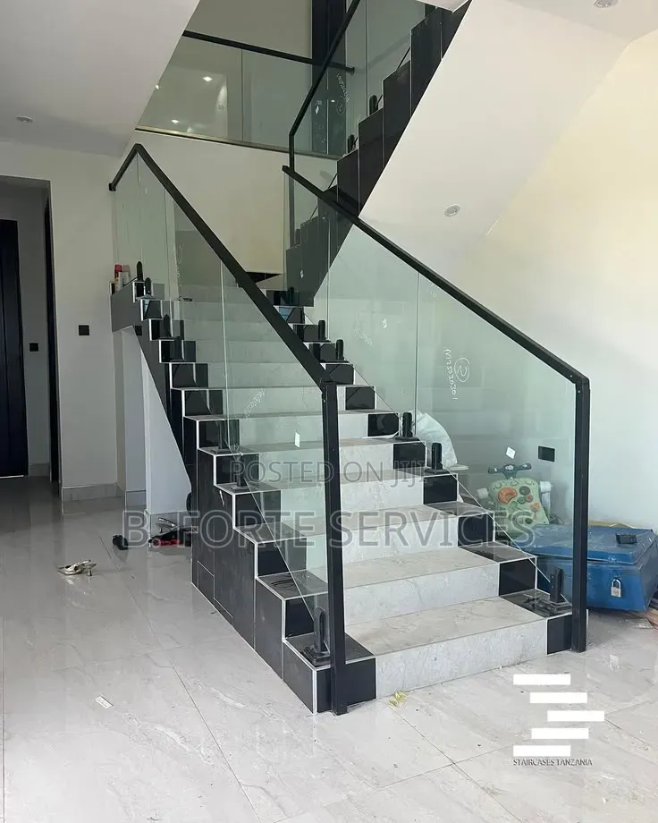 Framed Glass Stair Railing