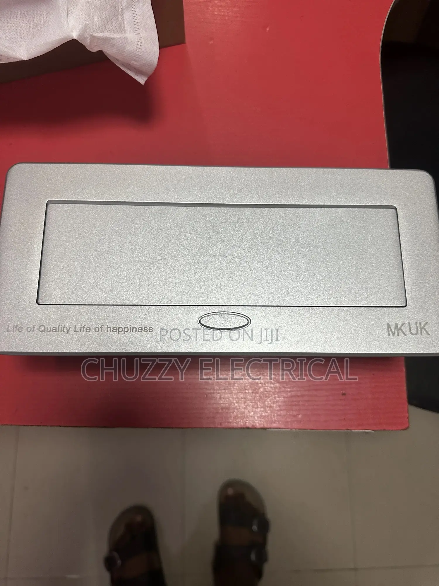 Silver Pop-Up Recessed Desk Power Box