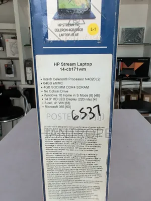 New Laptop HP 14S 4GB Intel Celeron SSD 640GB