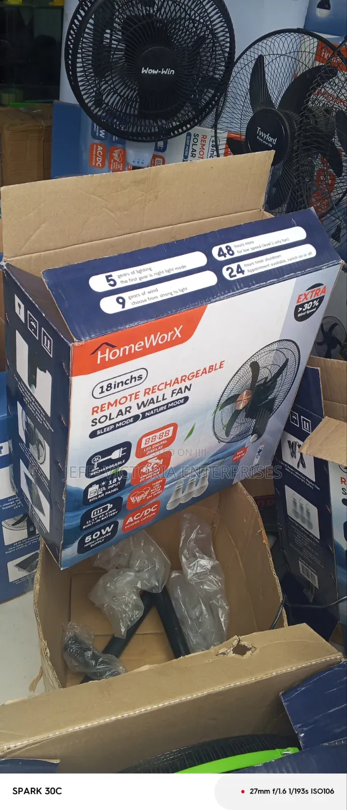 Remote Rechargeable Solar Wall Fan