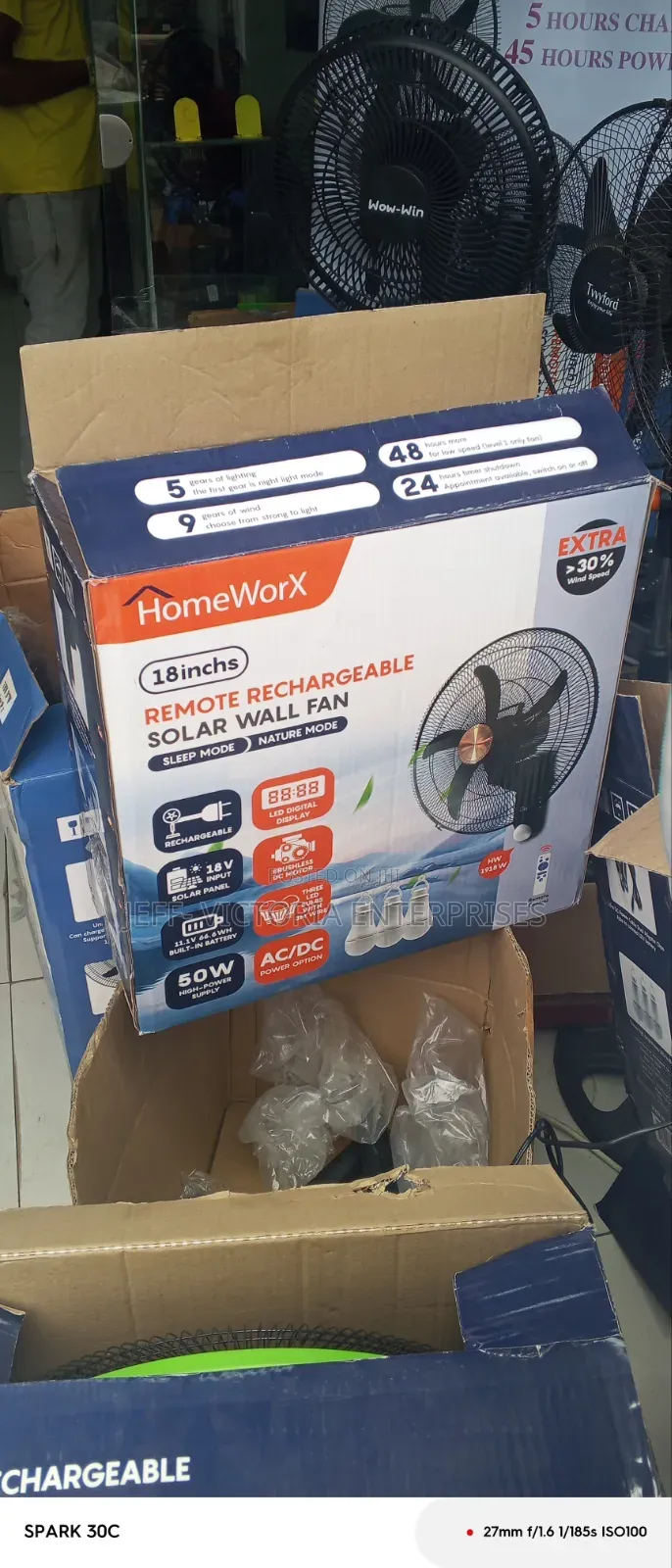 Remote Rechargeable Solar Wall Fan