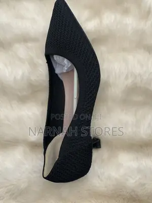Black 38 Ladies Elegant Kitten Heel Pointed Flats| Stylish Comfortable