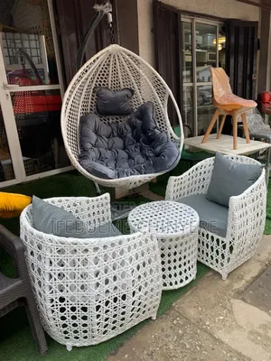 White Canash and Swing Canash With Gray Cushion
